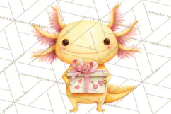 Valentine Axolotl Clipart PNG, Cute Axolotl Valentine Product Image 2
