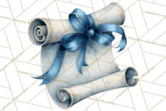 Watercolor Graduation Diploma Clipart PNG, Diploma Scroll Product Image 2