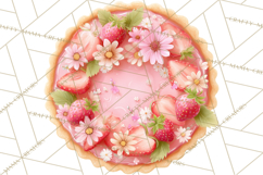 Strawberry Bakery Clipart, Cute Strawberry Pastries Png Product Image 3