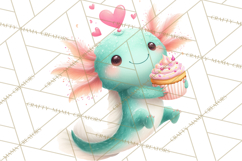 Valentine Axolotl Clipart PNG, Cute Axolotl Valentine Product Image 3