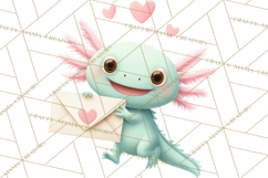 Valentine Axolotl Clipart PNG, Cute Axolotl Valentine Product Image 4