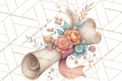 Watercolor Graduation Diploma Clipart PNG, Diploma Scroll Product Image 4