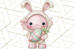 Alien Easter Clipart, Cute Pink Alien Easter Eggs, Soft Png Product Image 5