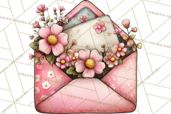 Spring Letters Mail Clipart PNG, Floral Envelopes Stamps Product Image 5
