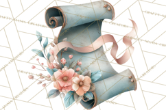 Watercolor Graduation Diploma Clipart PNG, Diploma Scroll Product Image 5