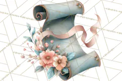 Watercolor Graduation Diploma Clipart PNG, Diploma Scroll Product Image 5