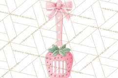 Strawberry Bakery Clipart, Cute Strawberry Pastries Png Product Image 5