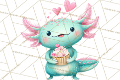 Valentine Axolotl Clipart PNG, Cute Axolotl Valentine Product Image 5