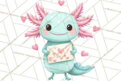 Valentine Axolotl Clipart PNG, Cute Axolotl Valentine Product Image 2
