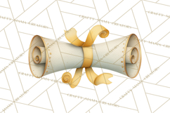 Watercolor Graduation Diploma Clipart PNG, Diploma Scroll Product Image 3