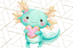 Valentine Axolotl Clipart PNG, Cute Axolotl Valentine Product Image 3