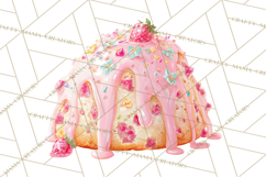 Strawberry Bakery Clipart, Cute Strawberry Pastries Png Product Image 3