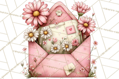 Spring Letters Mail Clipart PNG, Floral Envelopes Stamps Product Image 3