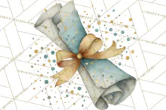 Watercolor Graduation Diploma Clipart PNG, Diploma Scroll Product Image 4