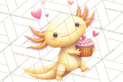 Valentine Axolotl Clipart PNG, Cute Axolotl Valentine Product Image 4