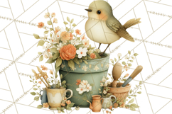 Vintage Garden Animals Clipart, Ducklings Bunnies Lambs Product Image 3