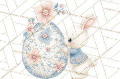 Chinoiserie Easter Clipart, Cute Elegant Bunny Easter Png Product Image 3