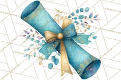 Watercolor Graduation Diploma Clipart PNG, Diploma Scroll Product Image 5