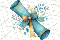 Watercolor Graduation Diploma Clipart PNG, Diploma Scroll Product Image 5