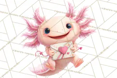 Valentine Axolotl Clipart PNG, Cute Axolotl Valentine Product Image 5