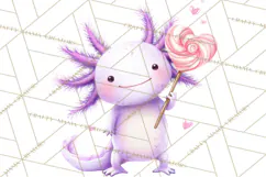 Valentine Axolotl Clipart PNG, Cute Axolotl Valentine Product Image 2