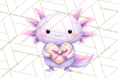 Valentine Axolotl Clipart PNG, Cute Axolotl Valentine Product Image 3