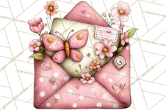 Spring Letters Mail Clipart PNG, Floral Envelopes Stamps Product Image 4