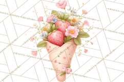 Strawberry Bakery Clipart, Cute Strawberry Pastries Png Product Image 5