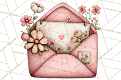 Spring Letters Mail Clipart PNG, Floral Envelopes Stamps Product Image 2