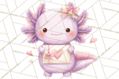 Valentine Axolotl Clipart PNG, Cute Axolotl Valentine Product Image 2