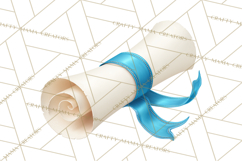Graduation Diploma Clipart PNG, Classic Diploma Scroll Product Image 2