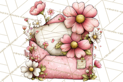 Spring Letters Mail Clipart PNG, Floral Envelopes Stamps Product Image 3