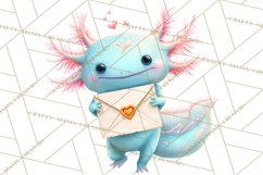 Valentine Axolotl Clipart PNG, Cute Axolotl Valentine Product Image 3