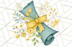 Watercolor Graduation Diploma Clipart PNG, Diploma Scroll Product Image 4