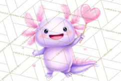 Valentine Axolotl Clipart PNG, Cute Axolotl Valentine Product Image 4