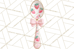 Strawberry Bakery Clipart, Cute Strawberry Pastries Png Product Image 4
