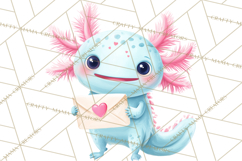 Valentine Axolotl Clipart PNG, Cute Axolotl Valentine Product Image 5