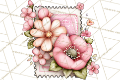Spring Letters Mail Clipart PNG, Floral Envelopes Stamps Product Image 5