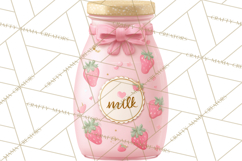 Strawberry Bakery Clipart, Cute Strawberry Pastries Png Product Image 2