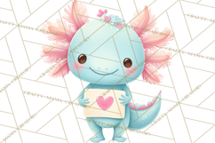 Valentine Axolotl Clipart PNG, Cute Axolotl Valentine Product Image 2