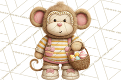 Yarn Animal Easter Clipart, Knitted Plush Easter Animals Png Product Image 4