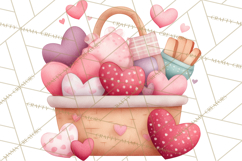 Bee Valentine Clipart PNG, Cute Kawaii Bee With Hearts Product Image 4