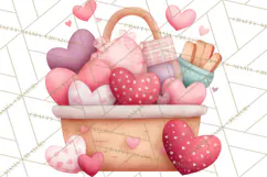 Bee Valentine Clipart PNG, Cute Kawaii Bee With Hearts Product Image 4