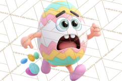 Cute Easter Egg Characters PNG, Adorable Spring Egg Clipart Product Image 4