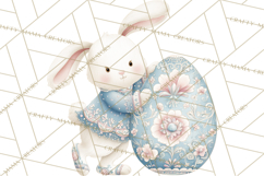 Chinoiserie Easter Clipart, Cute Elegant Bunny Easter Png Product Image 4