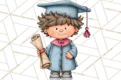 Kids Graduation Clipart PNG, Preschool Kindergarten Kids Product Image 4