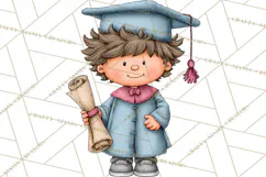 Kids Graduation Clipart PNG, Preschool Kindergarten Kids Product Image 4