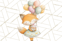 Pastel Birthday Clipart, Cute Party Animals PNG Product Image 4
