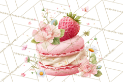 Strawberry Bakery Clipart, Cute Strawberry Pastries Png Product Image 3