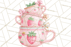 Strawberry Bakery Clipart, Cute Strawberry Pastries Png Product Image 4